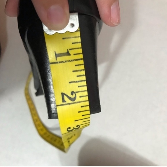 Stuart Weitzman Black Leather Square Toe Block Heel Pumps 10 - Picture 6 of 6